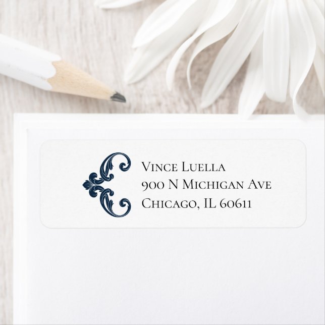 Classic Navy Flourish Address (Insitu)