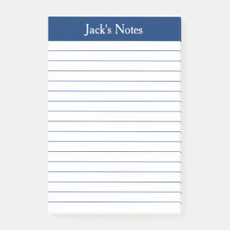 Classic Navy Lined Personalized Post-it Notes