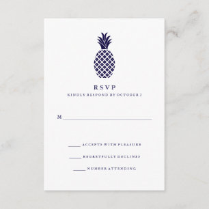Classic Navy Pineapple Wedding RSVP