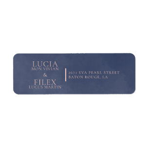 Classic Navy Smoke Blue Wedding Retrun Address