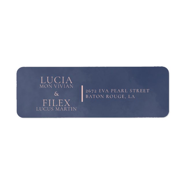 Classic Navy Smoke Blue Wedding Return Address (Front)