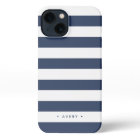 Classic Navy & White Stripe Personalized