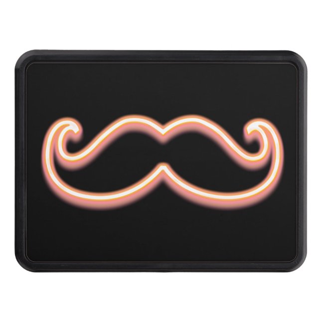 Classic Neon Moustache on Hitch Print Trailer Hitch Cover (Front)