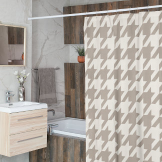 Classic Neutral Ivory Taupe Houndstooth Pattern