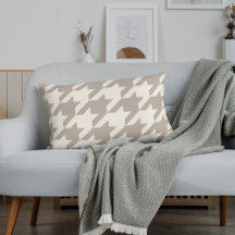 Classic Neutral Ivory Taupe Houndstooth Pattern