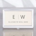 Classic Neutral Modern Minimalist Monogram Name Business Card Holder<br><div class="desc">Elevate your professional image with our Classic Elegant Modern Minimalist Monogram Business Card Holder. This meticulously crafted accessory seamlessly merges timeless elegance with contemporary minimalism, making it an essential tool for any modern professional. Designed with precision and meticulous attention to detail, this business card holder is more than just a...</div>