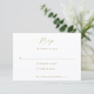 Classic Neutral Monogram Elegant Wedding RSVP Card