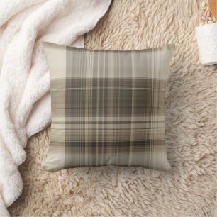 Classic Neutral Plaid Decorative Pillow