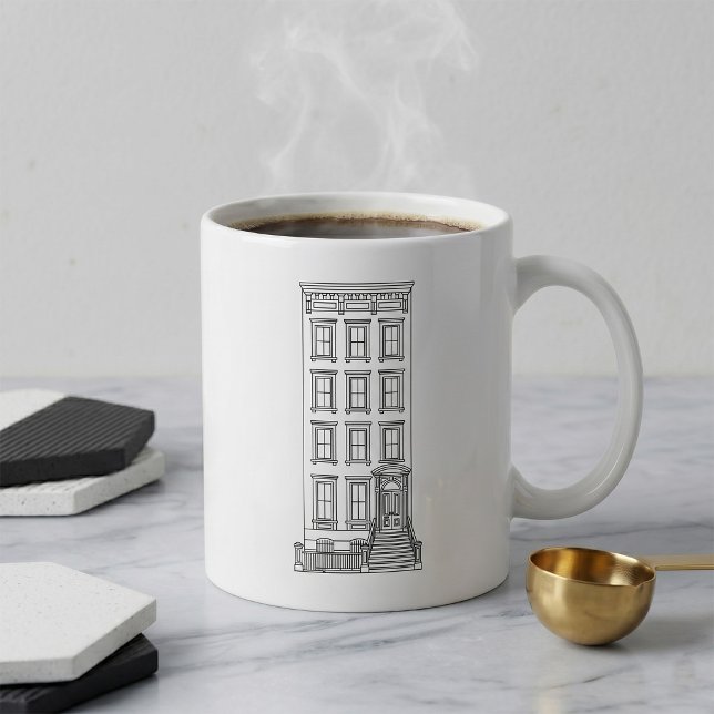 Classic New York Stoop Apartment Drawing  Coffee Mug (Creator Uploaded)