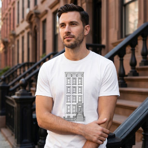 Classic New York Stoop Apartment Drawing T-Shirt
