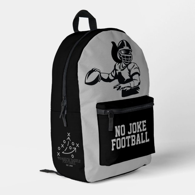 Classic NJF QB  Printed Backpack (Back Corner Left)