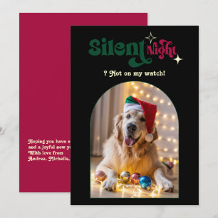 Classic Noel Funny Retro Pet Dog Christmas Photo Holiday Card