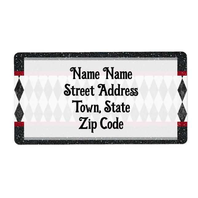 Classic noir blanc rouge arlequin Jacquard diamant (Devant)