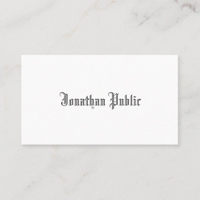 Classic Nostalgic Look Plain Elegant Design Trendy Business Card (Front)