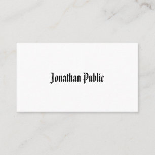 Classic Nostalgic Look Plain Professional Elegant Business Card