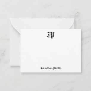 Classic Nostalgic Old English Calligraphy Monogram Card