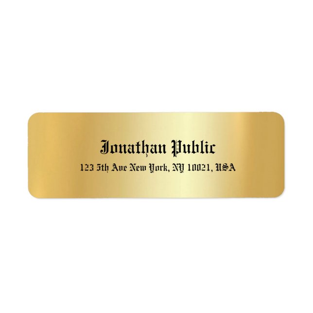 Classic Nostalgic Old English Text Glamour Gold (Front)