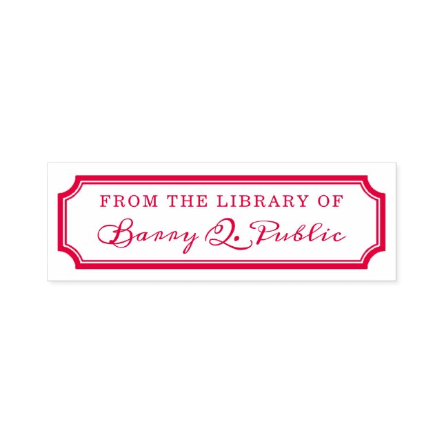 Classic Notched Border Library Bookplate Stamp (Design)