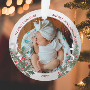 Classic Nouveau-né 1er Plante de Noël Cadre Argent