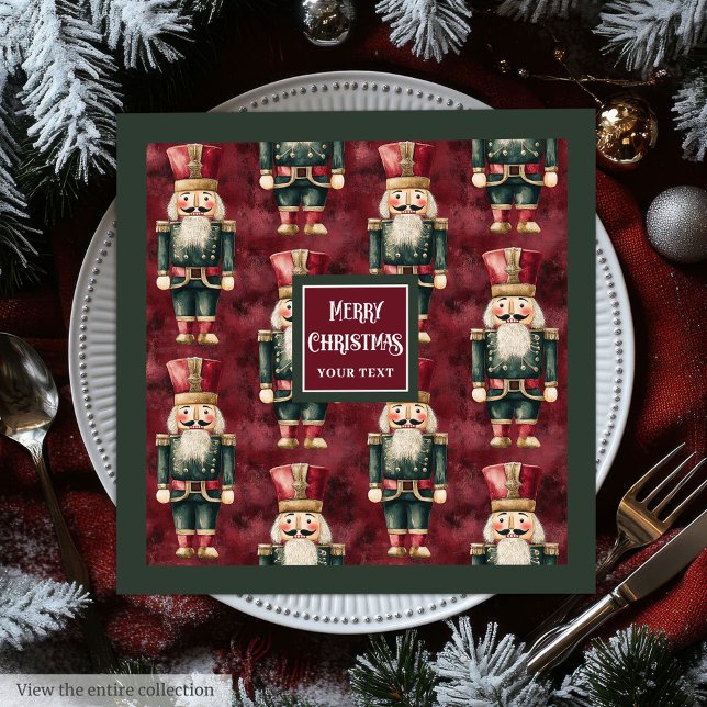 Classic nutcracker burgundy deep green napkins (Classic nutcracker burgundy deep green napkins)