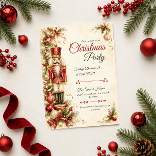 Classic Nutcracker Christmas Party Invitation