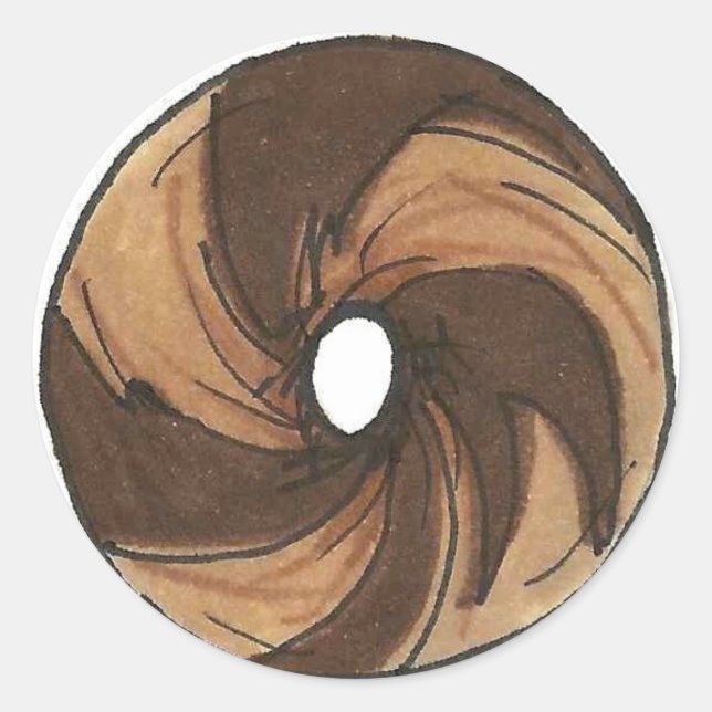 Classic NYC Breakfast Deli Marble Rye Bagel Foodie Classic Round Sticker (Front)