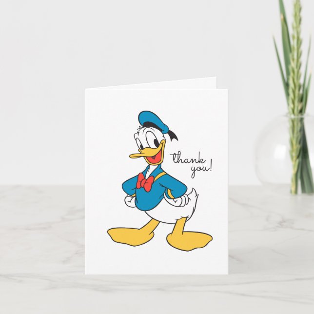 Classic Oh Boy Donald Duck Nautical Birthday Thank You Card (Front)