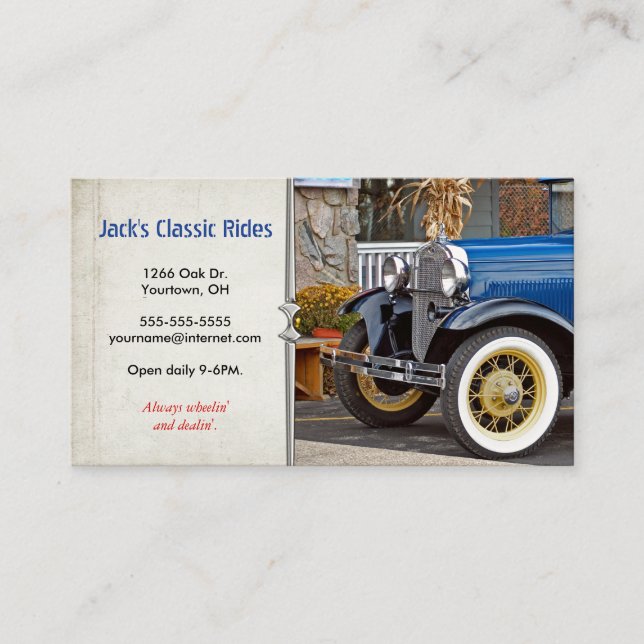 Classic Old Car Business Card (Front)