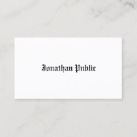 Classic Old English Style Look Professional White