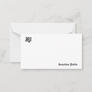 Classic Old English Text Calligraphy Monogrammed Card