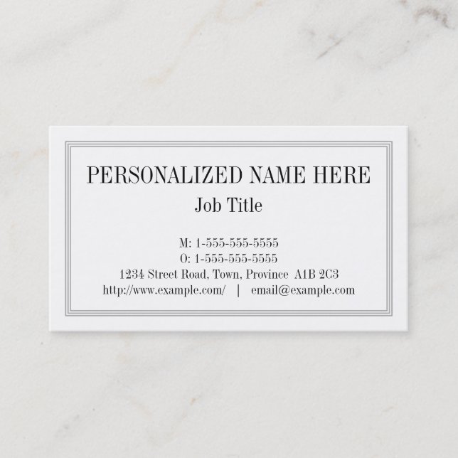 Classic, Old Fashioned Business Card (Front)