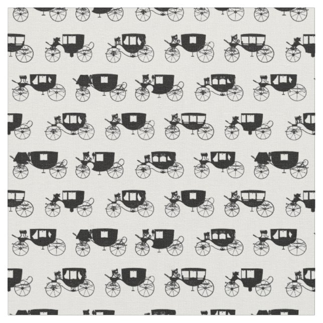 Classic Old Fashioned Carriages Antique Carriage Fabric (Close Up)