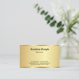 Classic Old Font Elegant Professional Gold Custom Business Card
