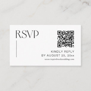 Classic Old Money Wedding RSVP Qr Code Enclosure Card