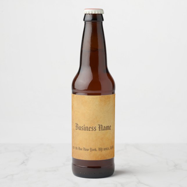 Classic Old Paper Look Elegant Drink Template Beer Bottle Label (Front)
