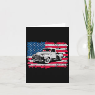 Classic Old Pickup Truck American Flag 4th of July Card