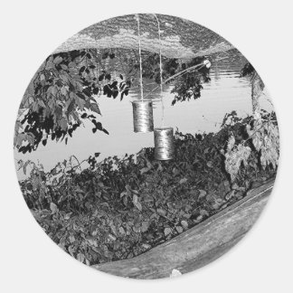 Classic - old string phone round sticker