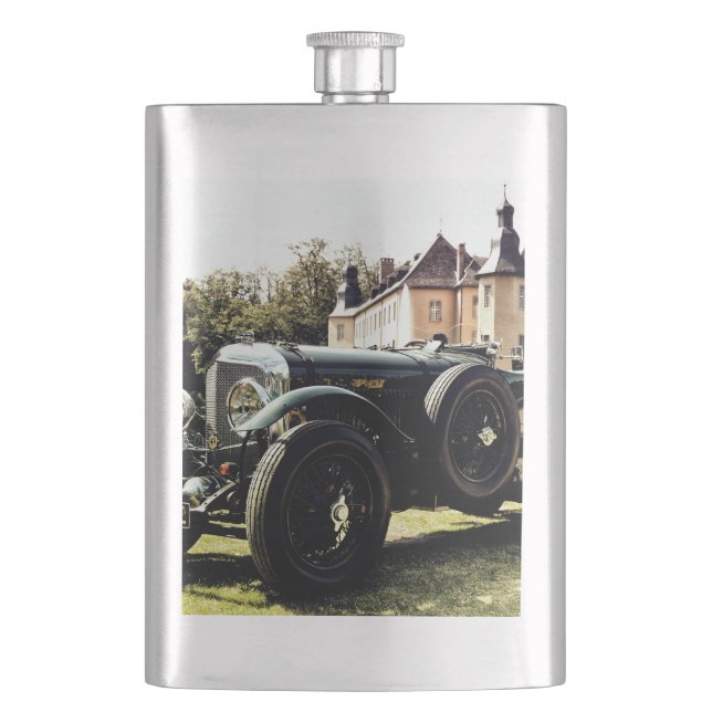Classic Old Time Car Hip Flask (Front)