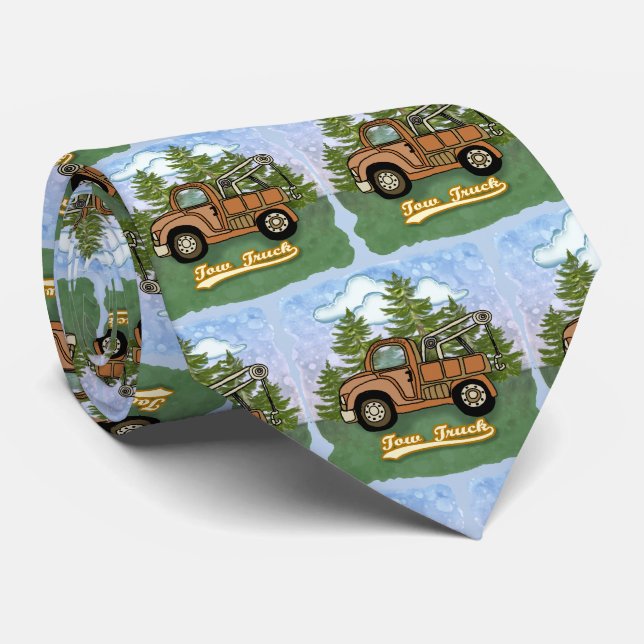  Classic Old Tow Truck Tie (Rolled)
