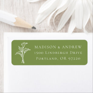 Classic Olive Green Calla Lily Wedding Address