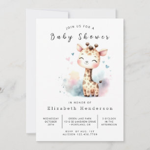 Classic Online Giraffe Baby Shower Invitation