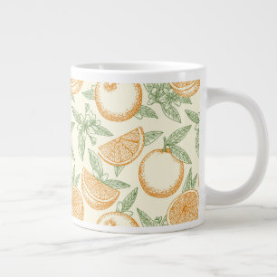 Classic Orange Fruit Pattern Large Coffee Mug