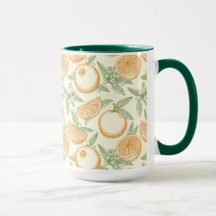 Classic Orange Fruit Pattern Mug