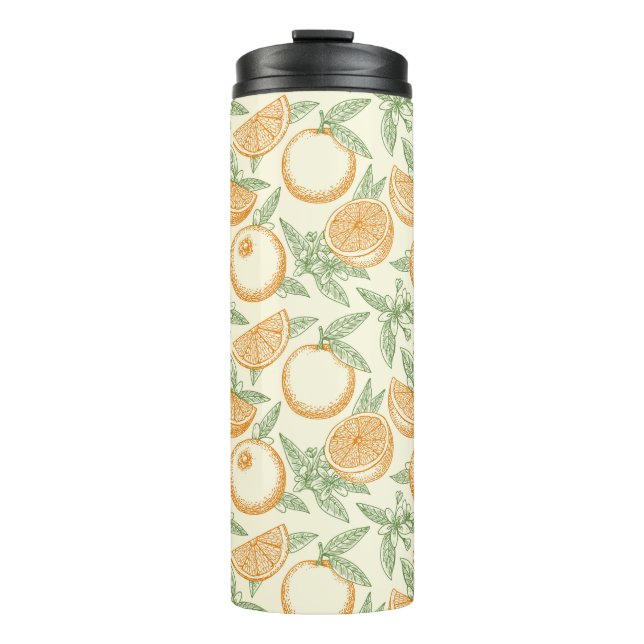 Classic Orange Fruit Pattern Thermal Tumbler (Front)