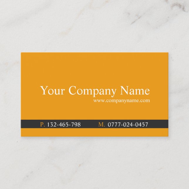 Classic Orange & Grey Professionnel - Carte de vis (Devant)