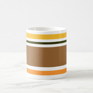 Classic Orange Noir Brown Motif rayures Mug