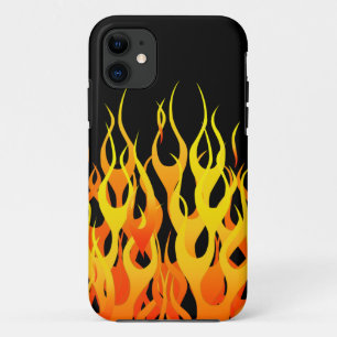 Classic Orange Racing Flames on Fire iPhone 11 Case