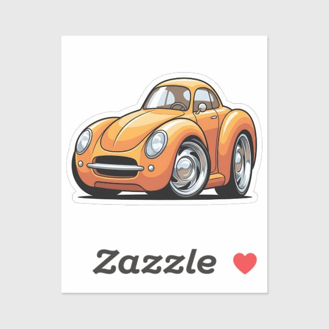 Classic Orange Toon Car (Sheet)
