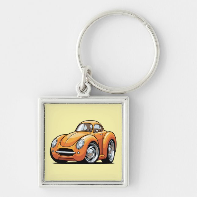 Classic Orange Toon Car Keychain (Front)