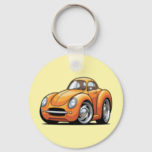 Classic Orange Toon Car Keychain